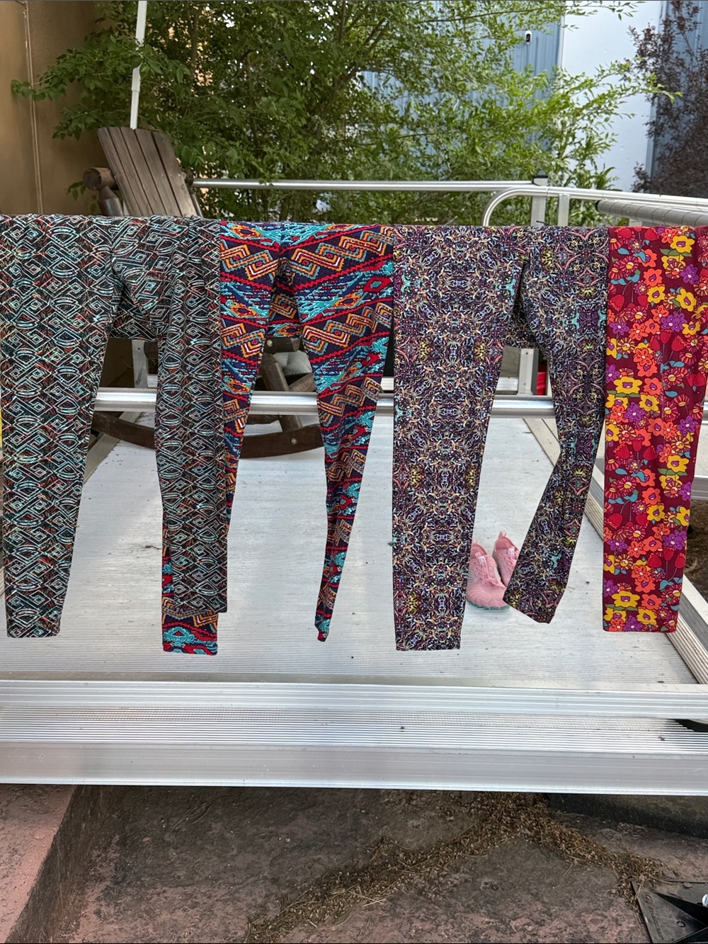 LuLaRoe Multicolor Printed Leggings - Bright Floral & Geometric Mix